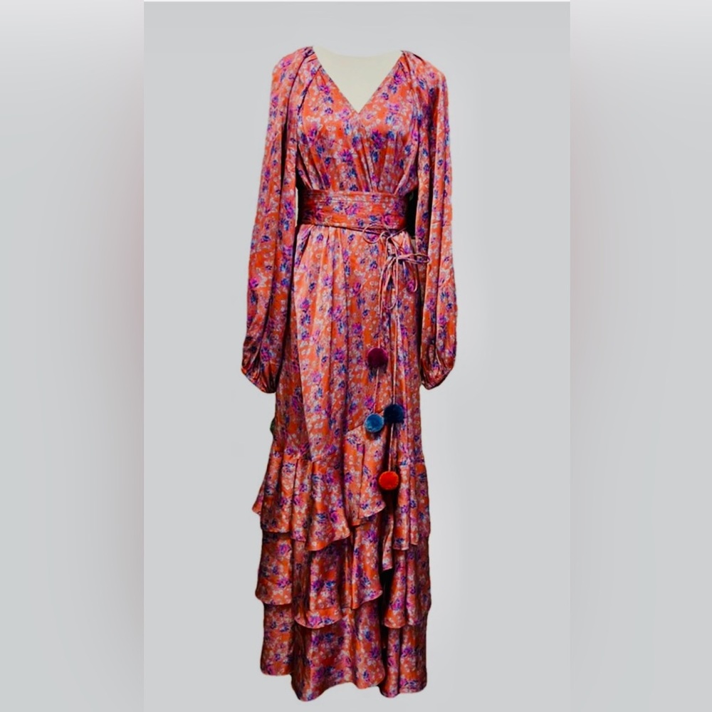 Figue Floral Maxi Wrap Dress M/L